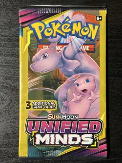 Pokemon Card - Unified Minds - Sun & Moon - 3 Card Mini Booster Pack New - Image 1