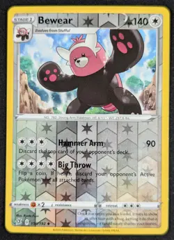 Bewear 2020 Rebel Clash Reverse Holo Pokemon Card 150/192 (NM) - Image 1