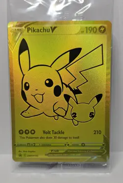 Pikachu V SWSH145 Gold Card Sealed Celebrations Pokemon TCG - SEALED - Image 1