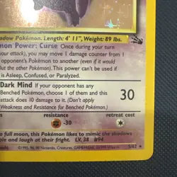 Pokemon TCG Gengar Fossil Holo Card 5/62 Unlimited Rare Love condition - Image 4
