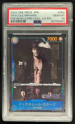 2024 One Piece Japanese Dracule Mihawk Premium Card #052 PSA 10 GEM MINT - Image 1