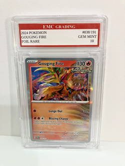 GOUGHING FIRE RARE 2024 FOIL #038/191 Pokemon Card GRADED 10 TCG CCG - Image 1