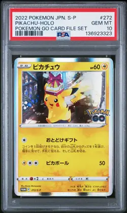 2022 POKEMON JPN S PROMO POKEMON GO CARD FILE SET #272 PIKACHU-HOLO PSA 10 - Image 1