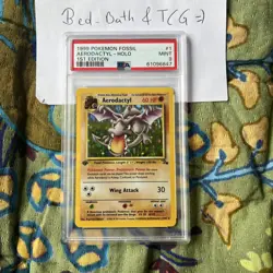 PSA 9 Aerodactyl 1/62 1st Edition Fossil Holo Pokemon Card - Image 1