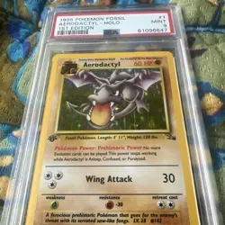 PSA 9 Aerodactyl 1/62 1st Edition Fossil Holo Pokemon Card - Image 3