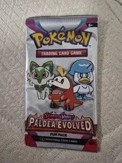 Pokemon Card - S&V Paldea Evolved - Fun Pack - 3 Cards - Factory Sealed Sample - Image 1