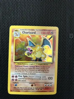 Pokemon TCG Charizard Base Set Holo Unlimited Rare Card 4/102 LP Condition - Image 3