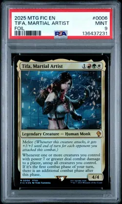 2025 MTG FINAL FANTASY COMMANDER FOIL #0006 TIFA, MARTIAL ARTIST PSA 9 - Image 1