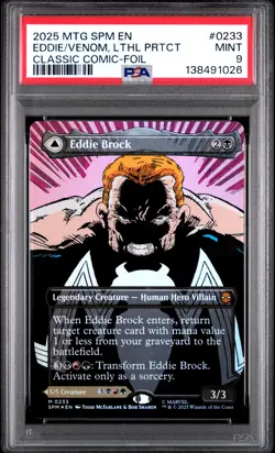 2025 MTG MARVEL'S SPIDER-MAN BORDERLESS EDDIE BROCK/VENOM LETHAL PROTECTOR PSA 9 - Image 1