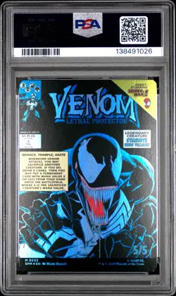 2025 MTG MARVEL'S SPIDER-MAN BORDERLESS EDDIE BROCK/VENOM LETHAL PROTECTOR PSA 9 - Image 2