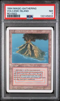 1994 MAGIC: THE GATHERING REVISED VOLCANIC ISLAND PSA 7 - Image 1