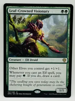 MTG Rare Leaf-Crowned Visionary x 1 NM - Dominaria United - Image 1