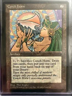 1994 Magic The Gathering - MTG- Conch Horn - Fallen Empires M/NM **Unplayed** - Image 1
