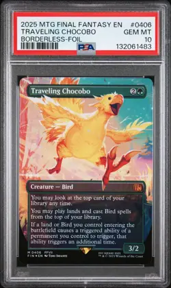 2025 MTG Final Fantasy En Traveling Chocobo Borderless Foil #0406 PSA 10 Gem - Image 1