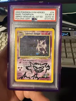 Pokemon TCG Sabrina's Gengar Gym Challenge First Edition Psa 6 With Auto 10 - Image 1