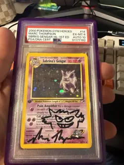 Pokemon TCG Sabrina's Gengar Gym Challenge First Edition Psa 6 With Auto 10 - Image 3