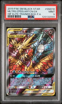 2019 POKEMON SM HIDDEN FATES ETB FULL ART/MOLTRES & ZAPDOS & ARTICUNO GX PSA 9 - Image 1