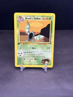 Pokemon 1st Edition Gym Heroes Brock's Golbat 39/132 NS1 - Image 1