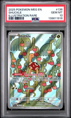 2025 POKEMON MEG EN-MEGA EVOLUTION ILLUSTRATION RARE #136 SHUCKLE PSA 10 - Image 1