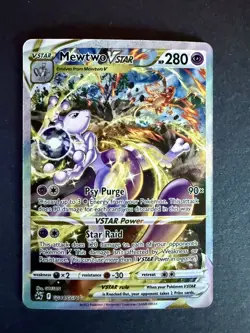 Pokemon Mewtwo VSTAR Ultra Rare GG44/GG70 Crown Zenith Galarian Full Art Video - Image 1