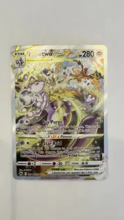 Pokemon Mewtwo VSTAR Ultra Rare GG44/GG70 Crown Zenith Galarian Full Art Video - Image 2