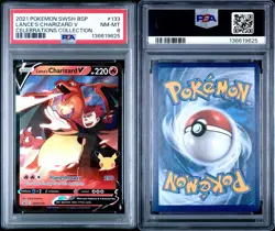2021 POKEMON SWSH BLACK STAR PROMO | CELEBRATIONS LANCE’S CHARIZARD V 133 PSA 8 - Image 1