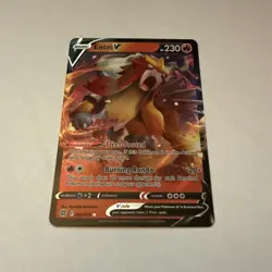 Pokemon Entei v TCG Full Art Ultra Rare Holo Card Brilliant Stars 022/172 - Image 1
