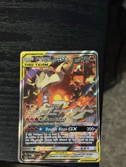 Pokemon Reshiram & Charizard GX SM201 TAG TEAM Holo Promo Card SM Unbroken Bonds - Image 1