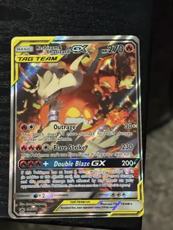 Pokemon Reshiram & Charizard GX SM201 TAG TEAM Holo Promo Card SM Unbroken Bonds - Image 2
