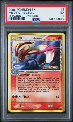 2006 POKEMON EX DRAGON FRONTIERS #5 MILOTIC-REVERSE FOIL PSA 5 - Image 1