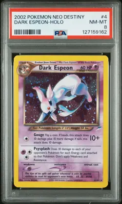 2002 POKEMON NEO DESTINY #4 DARK ESPEON-HOLO PSA 8 - Image 1