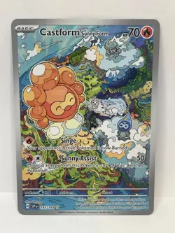 Castform Sunny Form Illustration Rare Pokemon TCG Surging Sparks 195/191 - Image 1