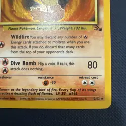 Pokemon TCG Moltres 12/62 Holo Unlimited Rare Fossil Set 🔥 LP - Image 4