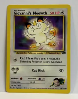 Pokemon TCG: Giovanni's Meowth 74/132 Gym Challenge Regular - Image 1
