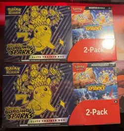 Lot Of 2 Pokemon Surging Sparks ETB + Booster Bundle Costco 2-pack Sealed - Image 1