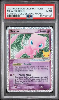 2021 Pokemon Celebrations Mew Ex Holo Classic Collection Legend Maker #88 PSA 9 - Image 1