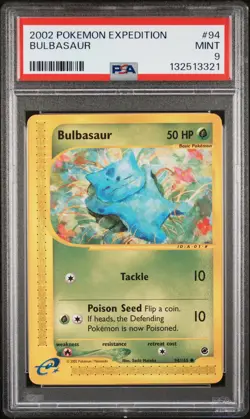 2002 POKEMON EXPEDITION #94 BULBASAUR PSA 9 - Image 1