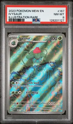 2023 POKEMON MEW EN-151 ILLUSTRATION RARE #167 IVYSAUR PSA 8 - Image 1