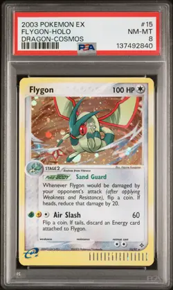 2003 POKEMON EX DRAGON COSMOS #15 FLYGON-HOLO PSA 8 - Image 1