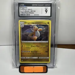DRAGONITE POKEMON 2017 SUN & MOON 96/149 2 MINI PACK BLISTER CGC MINT 9 - Image 1