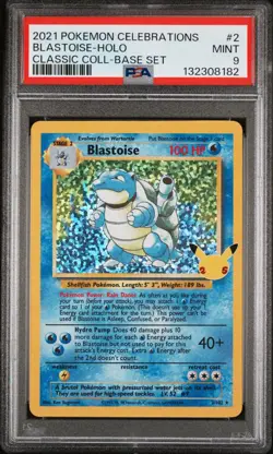 2021 Pokemon Celebrations Blastoise Holo Classic Collection Base Set #2 PSA 9 - Image 1