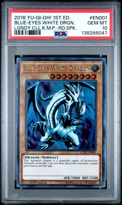2018 PSA 10 YUGIOH LCKC 1ST ED ULTRA RARE BLUE EYES WHITE DRAGON 💫 - Image 1
