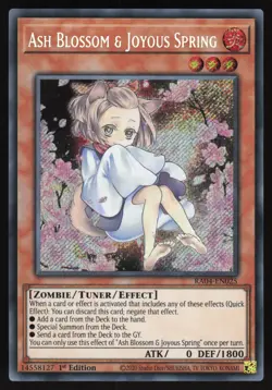 Ash Blossom & Joyous Spring ALT ART - RA04-EN025 Secret Rare 1st Edition Yugioh - Image 1
