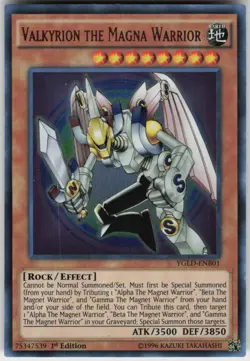 1st Ed Ultra Rare Valkyrion the Magna Warrior YGLD-ENB01 King of Games: Yugi's L - Image 1