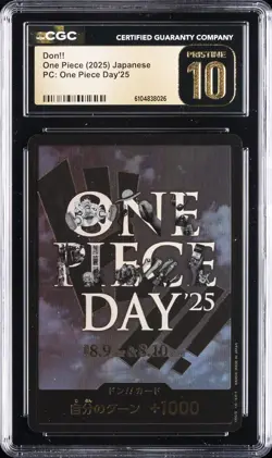 2025 POKEMON JPN PC ONE PIECE DAY 25 DON!! CGC 10 PRISTINE - Image 1