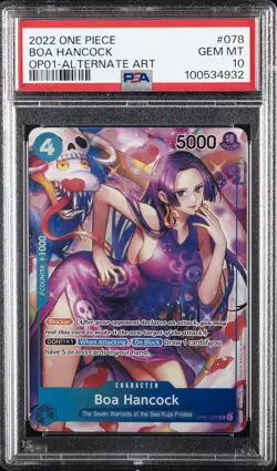 2022 ONE PIECE OP01-ROMANCE DAWN ALTERNATE ART #078 BOA HANCOCK PSA 10 - Image 1