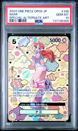 2024 ONE PIECE JPN EMPERORS IN THE NEW WORLD SPECIAL ALT ART #106 NAMI PSA 10 - Image 1