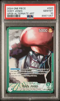 HODY JONES 2024 One Piece Wings of the Captain English OP06 #020 PSA 10 Alt Art - Image 1