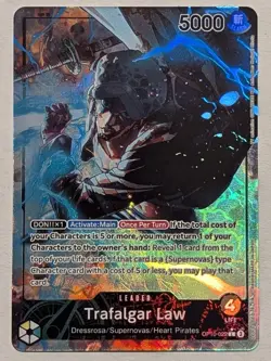 One Piece TCG Trafalgar Law OP10-022 Alt Art Leader NM English FRESH PULL - Image 1