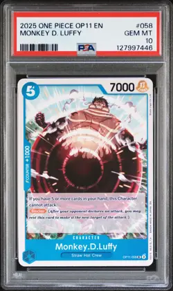 2025 ONE PIECE OP11-A FIST OF DIVINE SPEED #058 MONKEY D. LUFFY PSA 10 - Image 1